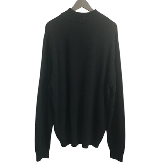 CHAPS Big Men's 2XL Black & Red USA Flag Thick 100% Cotton 1/4 Zip Sweater NWT - Picture 3 of 16